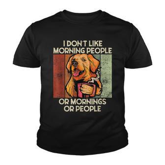 I Hate Morning People And Mornings And People Coffee Dog Youth T-shirt - Thegiftio UK