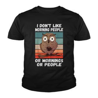 I Hate Morning People And Mornings And People Owl Coffee Youth T-shirt - Thegiftio UK