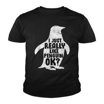 I Just Like Penguins Penguin Friend Penguins Youth T-shirt - Thegiftio UK