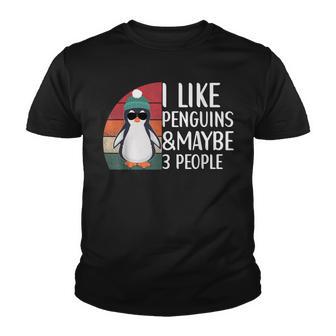 I Like Penguins & Maybe 3 People Vintage Penguin Apparel Youth T-shirt - Thegiftio UK