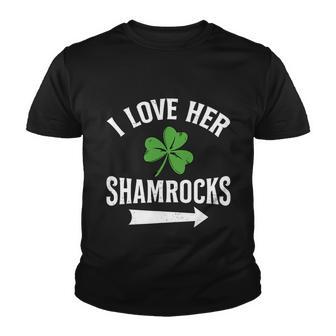 I Love Her Shamrocks St Patricks Day Couple Outfit Youth T-shirt - Thegiftio UK