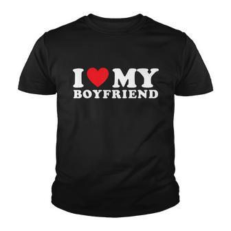 I Love My Boyfriend I Heart My Boyfriend Bf Youth T-shirt - Thegiftio UK