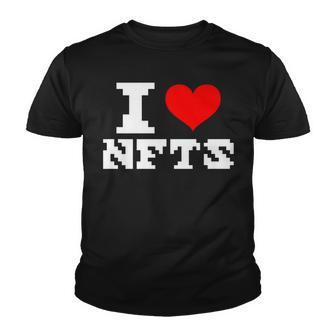 I Love Nfts Lover Red Heart Design For Nft Funny Youth T-shirt - Thegiftio UK