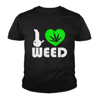 I Love Weed Fun Tshirt Youth T-shirt - Monsterry