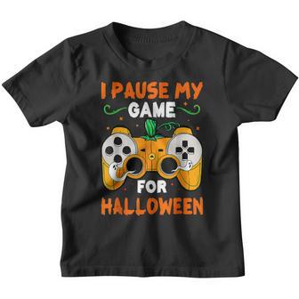 I Pause My Game For Halloween Funny Gamer Boys Video Game V2 Youth T-shirt - Thegiftio UK