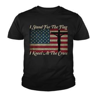 I Stand For The Flag And Kneel For The Cross Tshirt Youth T-shirt - Monsterry AU