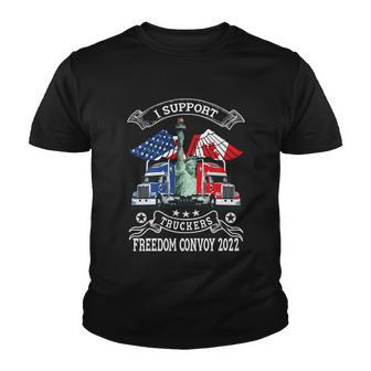 I Support Truckers Freedom Convoy 2022 Is Truckers Supporter Tshirt Youth T-shirt - Monsterry AU