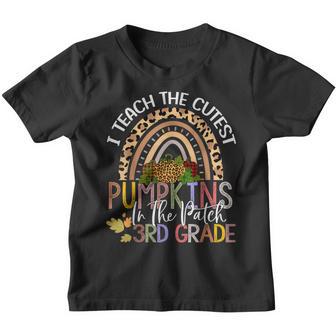 I Teach The Cutest Pumpkins In The Patch 3Rd Grade Rainbow Youth T-shirt - Thegiftio UK
