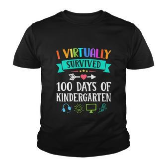 I Virtually Survived 100 Days Of Kindergarten Teacher Kids Meaningful Gift Youth T-shirt - Monsterry