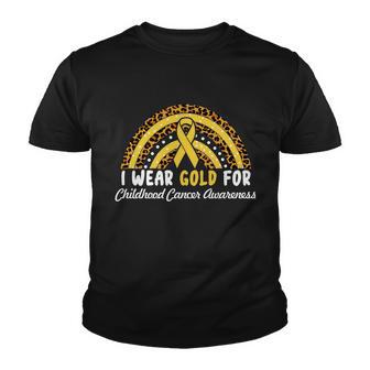 I Wear Gold For Childhood Cancer Awareness V2 Youth T-shirt - Thegiftio UK