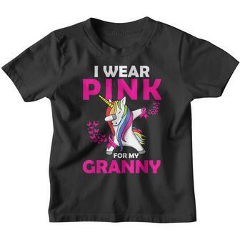 I Wear Pink For My Granny Breast Cancer Cute Unicorn Youth T-shirt - Thegiftio UK