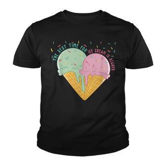 Ice Cream Heart Funny Summer Ice Cream Lover Ice Cream Heart V2 Youth T-shirt - Thegiftio UK