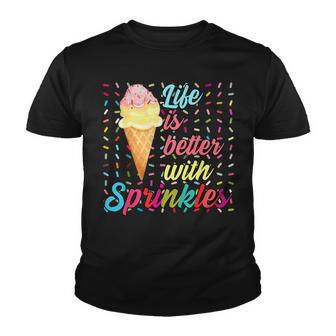 Ice Cream Sprinkle Quote For Sherbet Gelato Lover Youth T-shirt - Thegiftio UK