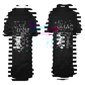 Ice Skating Rolling 11Th Birthday Party Girl Family Matching Youth T-shirt | Seseable FR