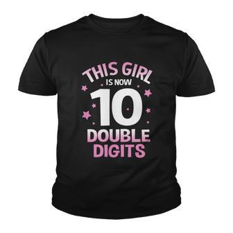 Im 10 Years Old Birthday This Girl Is Now 10 Double Digits Cute Gift Youth T-shirt - Monsterry