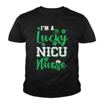 Im A Lucky Nicu Nurse St Patricks Day Graphic Design Printed Casual Daily Basic Youth T-shirt - Thegiftio UK