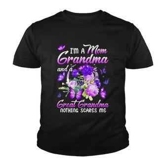 Im A Mom Grandma Great Grandma Mothers Day Butterfly Youth T-shirt - Monsterry AU