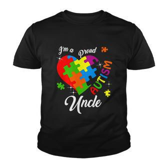 Im A Proud Autism Uncle Autism Awareness Matching Family Tshirt Youth T-shirt - Monsterry