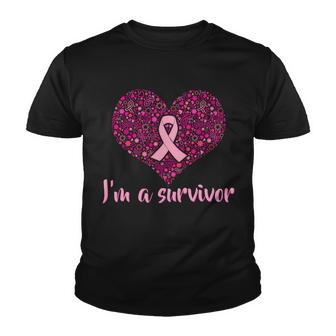 Im A Survivor Breast Cancer Awareness Heart Youth T-shirt - Monsterry