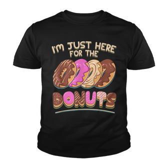 Im Just Here For The Donut Funny Donut Lover Gifts Youth T-shirt - Thegiftio UK