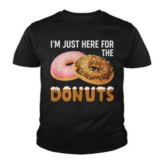 Im Just Here For The Donuts Funny Doughnut Donut Lover Youth T-shirt - Thegiftio UK