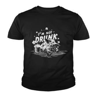 Im Not Drunk Pig - St Patricks Day Graphic Design Printed Casual Daily Basic Youth T-shirt - Thegiftio UK