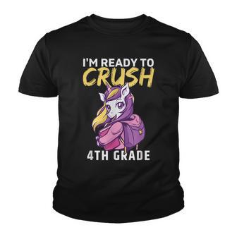 Im Ready To Crush 4Th Grade Cute Unicorn Back To School Youth T-shirt - Seseable