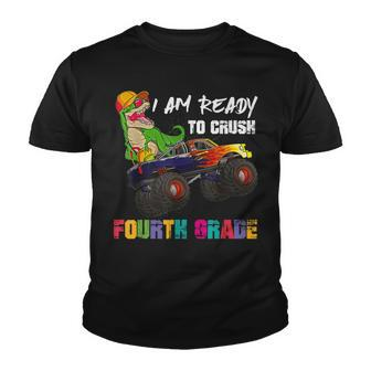 Im Ready To Crush 4Th Grade Monster Truck Dinosaur Boys Youth T-shirt - Seseable