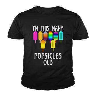 Im This Many Popsicles Old Funny 8Th Birthday Popsicle Gift Youth T-shirt - Monsterry