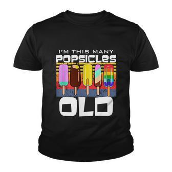 Im This Many Popsicles Old Funny Popsicle Birthday Cute Gift Youth T-shirt - Monsterry