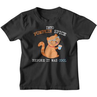Into Pumpkin Spice Before It Was Cool Cute Cat Fall Men Women T-Shirt Graphic Print Casual Unisex Tee Youth T-shirt - Thegiftio UK