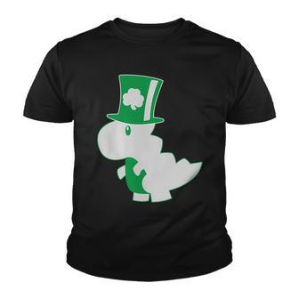 Irish T-Rex Dinosaur Clover Cute St Patricks Day Tshirt Youth T-shirt - Monsterry DE