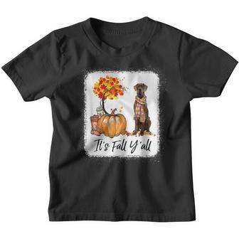 Its Fall Yall Great Dane Dog Lovers Thanksgiving Halloween Youth T-shirt - Thegiftio UK