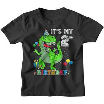 Its My 2Nd Birthday Happy 2 Years Dinosaur T-Rex Bday Boy Youth T-shirt - Thegiftio UK
