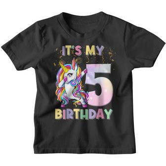 Its My 5Th Birthday Unicorn 5 Year Old Girls Outfit Youth T-shirt - Thegiftio UK