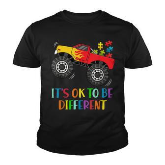 Its Ok To Be Different Autism Awareness Monster Truck Boys Youth T-shirt - Thegiftio UK