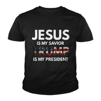 Jesus Is My Savior Trump Is My President Gift Youth T-shirt - Monsterry