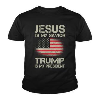 Jesus Is My Savior Trump Is My President Tshirt Youth T-shirt - Monsterry