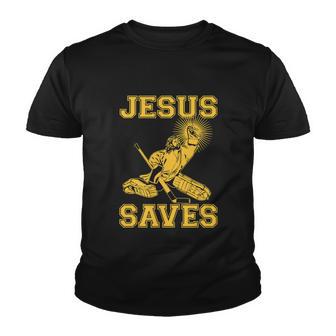 Jesus Saves Hockey Funny Christian Youth T-shirt - Monsterry UK