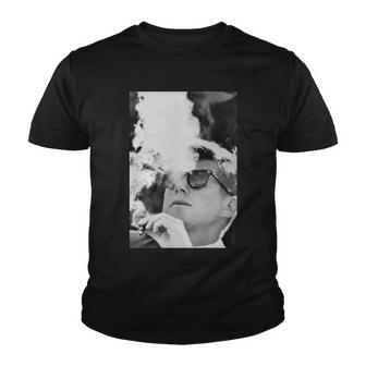 Jfk Smoking With Shades John F Kennedy President Tshirt Youth T-shirt - Monsterry UK