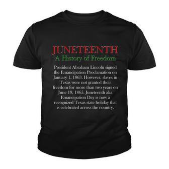 Juneteenth A History Of Freedom Tshirt Youth T-shirt - Monsterry DE