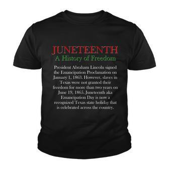Juneteenth A History Of Freedom Youth T-shirt - Monsterry DE