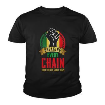 Juneteenth Breaking Every Chain Since 1865 Black Freedom Youth T-shirt - Monsterry UK