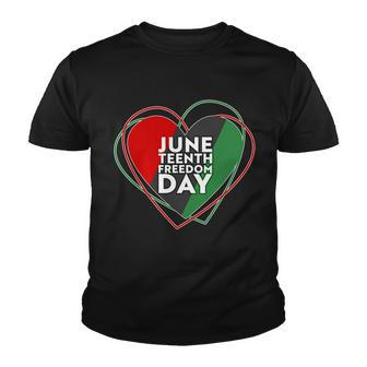 Juneteenth Freedom Day Heart Traditional Colors Youth T-shirt - Monsterry UK