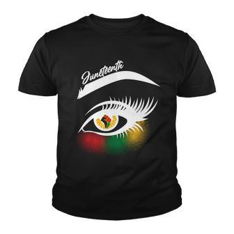 Juneteenth Red Gold Green Eyelashes Youth T-shirt - Monsterry