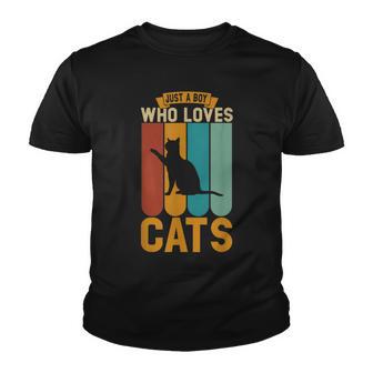 Just A Boy Who Loves Cats Youth T-shirt - Thegiftio UK