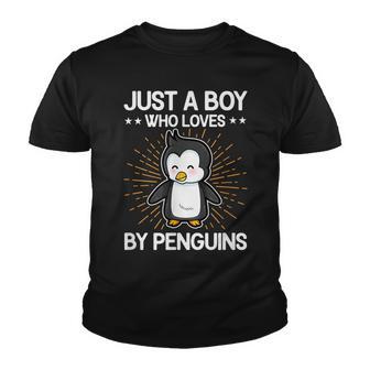 Just A Boy Who Loves Penguins Funny Gentoo Penguin Lovers Youth T-shirt - Thegiftio UK