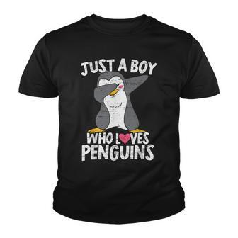 Just A Boy Who Loves Penguins Penguin Boy Ice Bird Arctic Youth T-shirt - Thegiftio UK