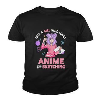 Just A Girl Who Loves Anime And Sketching Youth T-shirt - Monsterry CA