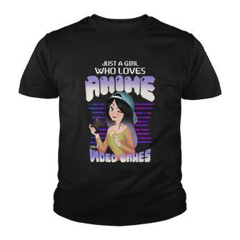 Just A Girl Who Loves Anime And Video Games Youth T-shirt - Monsterry